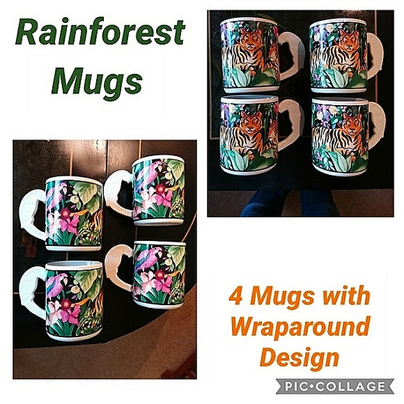 4 MUGS RAINFOREST/JUNGLE Sakura Vitromaster Set - Picture 6 of 10
